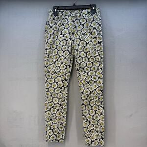 7 For All Mankind Jeans Women's 27 (4) Black White Daisy Skinny Ankle Preppy